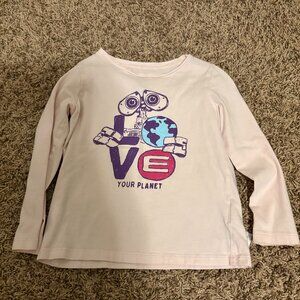 Wall E Love Your Planet Graphic T Shirt Small Pixar X Spotted Zebra Light Pink